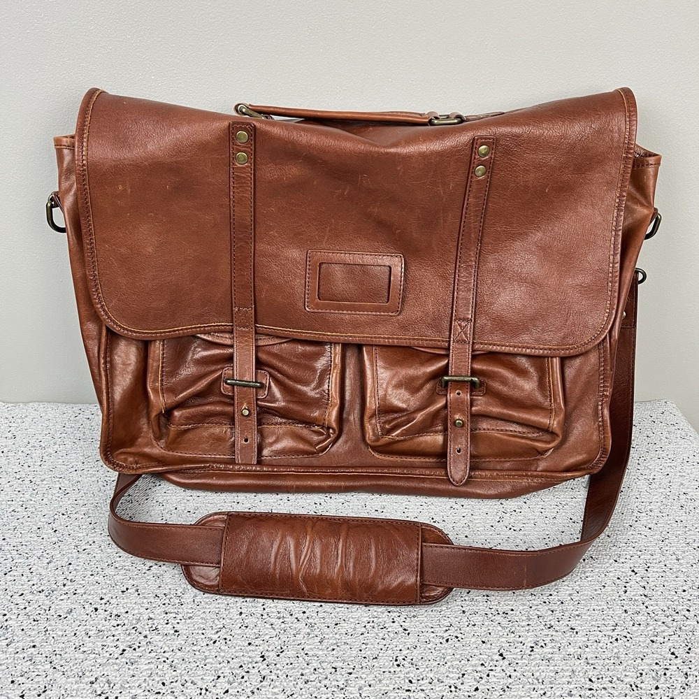 Red Envelope Leather Excursion Messenger Bag Briefcase Laptop‎ Travel Business